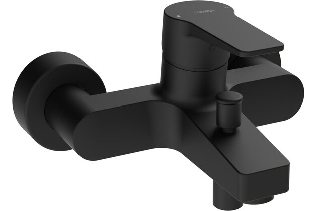 Baterie Hansa Twist vanová/sprchová nástěnná černá mat, 0974218333