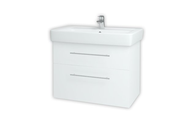Q Max 800 spodní skříň včetně umyvadla Q 800 bílá lesk bez úchytky 60193 Q Max 800 spodní skříň včetně umyvadla Q 800 bílá lesk bez úchytky 60193
