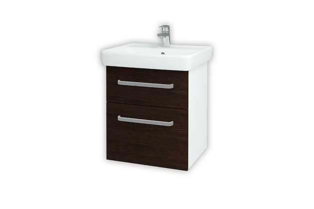 Q Max SZZ2 55 koupelnová skříňka bílá lesk N01 / wenge D08 61145