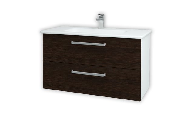Gio SZZ2 100 koupelnová skříňka bílá lesk N01 / wenge D08 130541