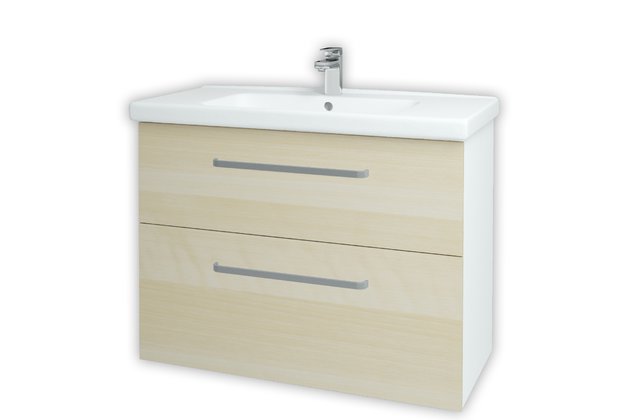 Big Inn SZZ2 100 koupelnová skříňka bílá lesk N01 / bříza D02 132934 Big Inn SZZ2 100 koupelnová skříňka bílá lesk N01 / bříza D02 132934