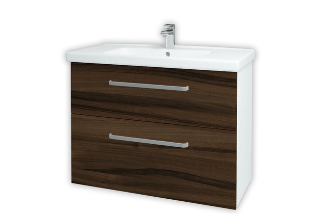 Big Inn SZZ2 100 koupelnová skříňka bílá lesk N01 / ořech D06 132972