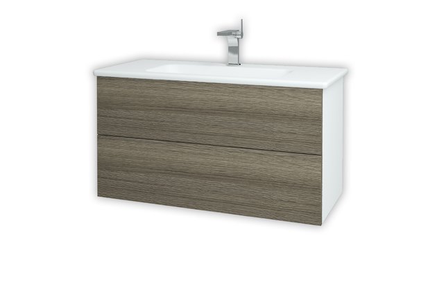 Variante SZZ2 100 koupelnová skříňka (umyvadlo Euphoria) bílá lesk N01 / cafe D03 160753