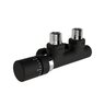 Armatura Zehnder rohová 1/2", s termostatickou hlavicí Design Line vlevo, Set Q, RAL 0557 black matt, Z-839429-0557