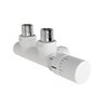 Armatura Zehnder rohová 1/2", s termostatickou hlavicí Design Line vpravo, Set P, RAL 0556 white matt, Z-839419-0556