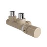 Armatura Zehnder rohová 1/2", s termostatickou hlavicí Design Line vpravo, Set P, RAL 0523 beige quartz, Z-839419-0523